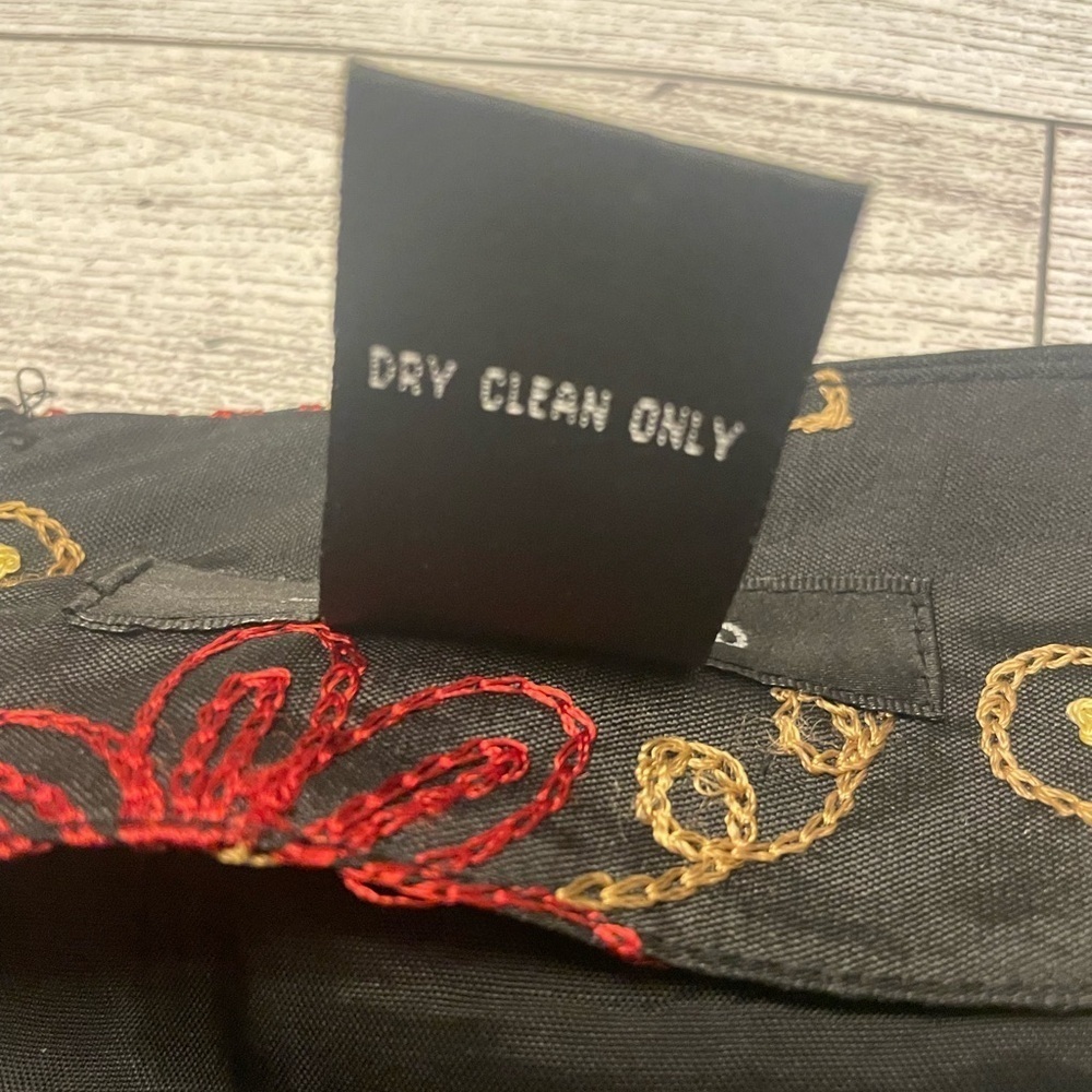Silkland 100% pure silk maxi skirt Size 16 Black, red and gold, retro, holiday - Picture 5 of 9